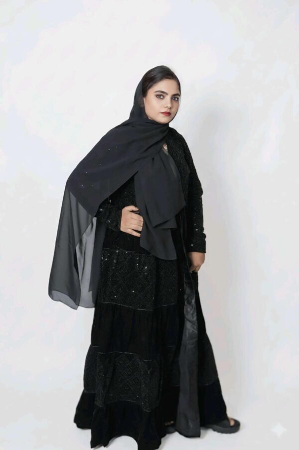 Black Free Style 2Pcs Abaya