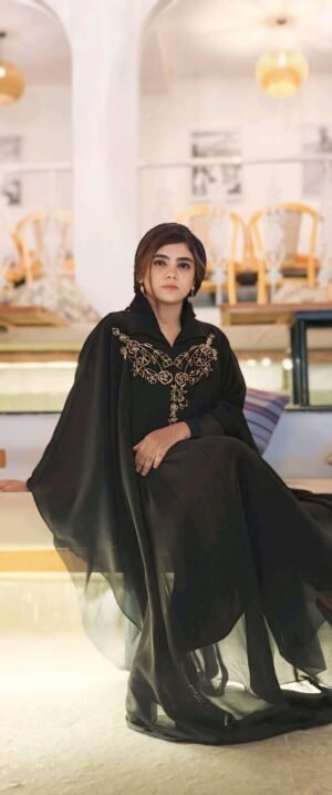 Kaftan Style Front Embroidered Abaya