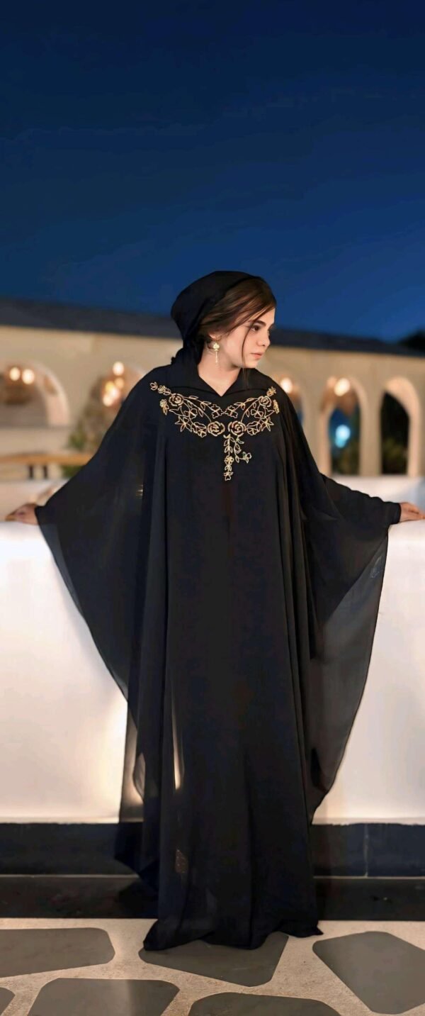 img138 Kaftan Style Front Embroidered Abaya