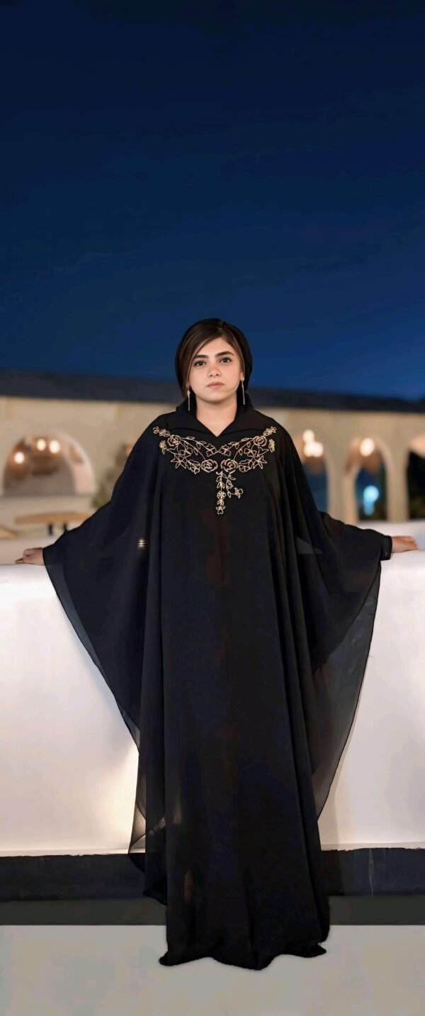 img139 Kaftan Style Front Embroidered Abaya