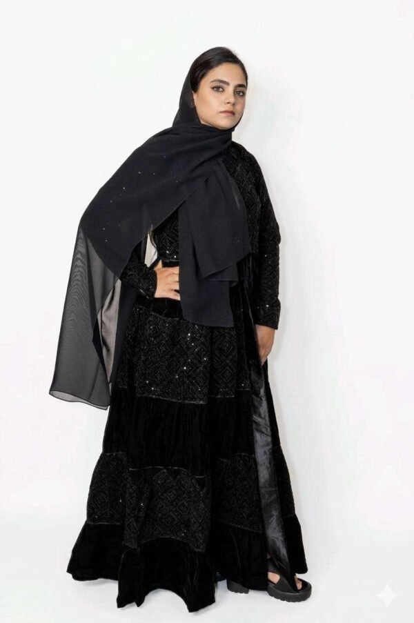 Black Free Style 2Pcs Abaya