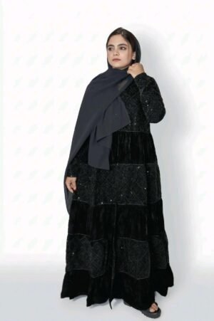 Black Free Style 2Pcs Abaya